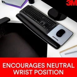 3M Gel Wrist Rest with Platform for Keyboard and Mouse, Gray, Tilt Adjustable, Precise Mouse Pad (WR422LE)* Ergonomic Wrist Rests