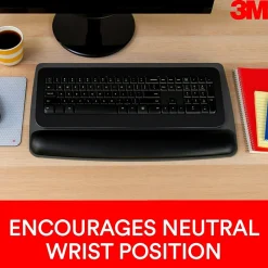 3M Gel Wrist Rest with Platform for Keyboard, Non-Skid Base, Gray (WR420LE)* Ergonomic Wrist Rests