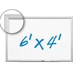 Clearance Porcelain Dry Erase Board, Aluminum Frame, 72" x 48" (DEP7248A) Dry Erase
