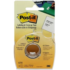 3M Post-it Labeling & Cover-up Tape, 1" x 700" Per Roll, 3 Rolls Best