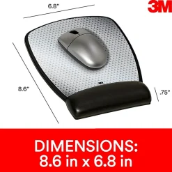 3M Precise Mouse Pad with Gel Wrist Rest, Optical Mouse Performance, Battery Saving Design, 6.8" x 8.6", Vertex (MW309LE)* Ergonomic Wrist Rests