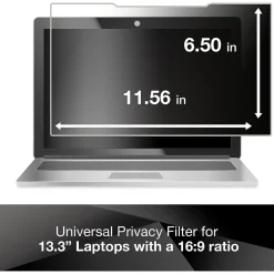 3M Privacy Filter for 13.3" Widescreen Laptop with COMPLY Attachment System, 16:9 Aspect Ratio (PF133W9B)