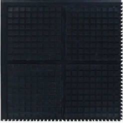 Floor Mats<M + A Matting M+A Matting Hog Heaven III Comfort Anti-Fatigue Mat, 3.32' x 3.32', Black Corner (447203100)