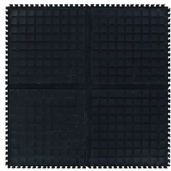 Floor Mats<M + A Matting M+A Matting Hog Heaven III Comfort Anti-Fatigue Mat, 3' x 3', Black Center (447201100)