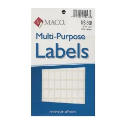 Maco Multi-Purpose Handwrite Labels, Rectangular, 5/16" x 1/2", Pack Of 1000, 6/Pack (6PK-MS-508) Clearance