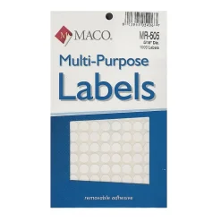 Maco Multi-Purpose Handwrite Labels, Round, 5/16" Dia., Pack Of 1000, 6/Pack (6PK-MR-505) Sale