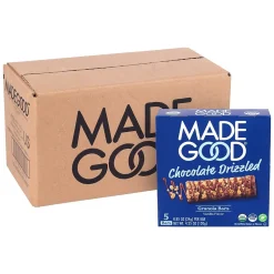 Cookies<MadeGood Chocolate Drizzled Granola Bars, Vanilla, 0.85 oz, 5/Box, 6 Boxes/Pack (307-00427)