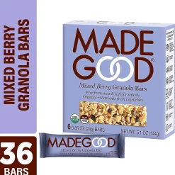 Snacks & Granola Bars<MadeGood Gluten Free Mixed Berry Granola Bar, 0.85 oz., 6 Bars/Box (307-00245)