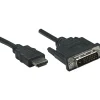 Hdmi Cables<Manhattan 6' 19-Pin HDMI to DVI-D 24+1 Cable, Black (ICI372503)