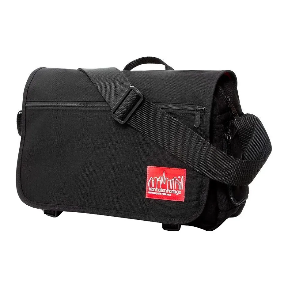 Manhattan Portage Red Label Delancey Fabric Casual Messenger Bag, Black (1467 BLK)