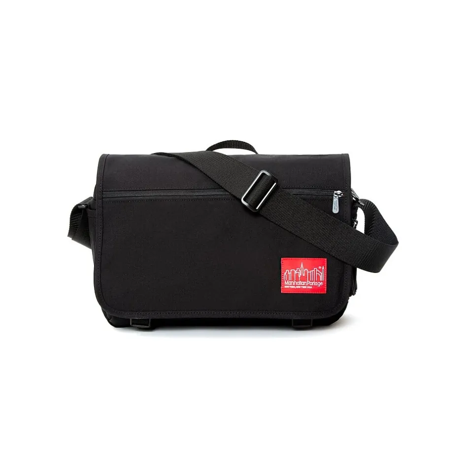 Manhattan Portage Red Label Delancey Fabric Casual Messenger Bag, Black (1467 BLK)