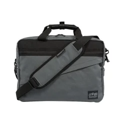 Manhattan Portage Second Avenue Fabric Water-Resistant Briefcase, Gray (1741-BL GRY)