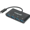 Usb Hubs<Manhattan SuperSpeed 4-Port USB 3.0 Hub, Black (ICI162746)