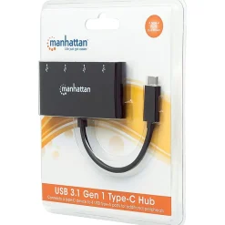 Usb Hubs<Manhattan SuperSpeed 4-Port USB 3.0 Hub, Black (ICI162746)