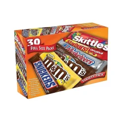 Chocolate<Mars Variety Pack M&M'S, SNICKERS, TWIX & 3 MUSKETEERS Milk Chocolate Pieces, 48 oz., 30 (220-00084)