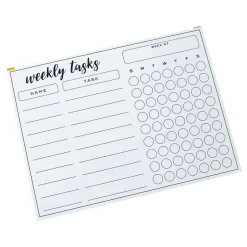 Outlet 16" x 12" Dry-Erase Weekly Task Board, White (MS109A) Dry Erase