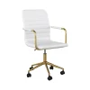 Clearance Taytum Ergonomic Faux Leather Swivel Office Chair, White (CH142370WHGLD) Office Chairs