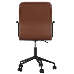 Discount Taytum Faux Leather Swivel Office Chair, Saddle Brown/Oil Rubbed Bronze (CH142370BRBK) Office Chairs