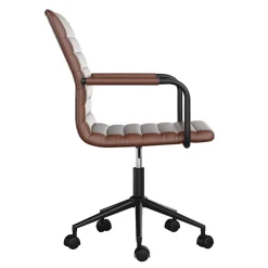 Discount Taytum Faux Leather Swivel Office Chair, Saddle Brown/Oil Rubbed Bronze (CH142370BRBK) Office Chairs