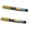JAM Paper Marvy Uchida Acrylic Paint Markers, Chisel Tip, Gold, 2/Pack (526315GOa)