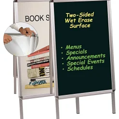 ® 22 1/2"(W) x 32 1/2"(H) Magnetic Wet Erase Board, Cherry Frame, Each Dry Erase