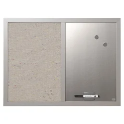 Outlet Combo Lacquered Steel / Fabric Dry-Erase Whiteboard, Wood Frame, 2' x 1.5' (MX04331608) Dry Erase