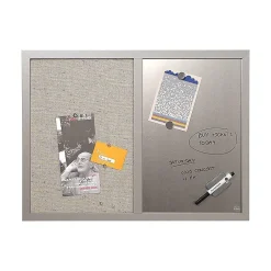 Outlet Combo Lacquered Steel / Fabric Dry-Erase Whiteboard, Wood Frame, 2' x 1.5' (MX04331608) Dry Erase