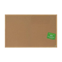 Best Earth Cork Bulletin Board, Oak Frame, 4'H x 6'W (SB1420001233) Bulletin