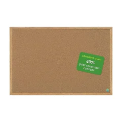New Earth Cork Bulletin Board, Oak Frame, 4' x 3' (SB0720001233) Bulletin