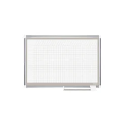 Online ® 48"H x 72"W Grid Porcelain Planner Dry Erase Board, Aluminum Frame Dry Erase