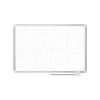New ® Magnetic 1 x 2 Grid Planner 36 x 48, Aluminum with Kit Dry Erase