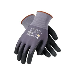 Work Gloves<MaxiFlex 34-874 Nitrile Coated Nylon/Elastane Gloves, Small, 15 Gauge, A1 Cut Level, Dark Gray, 12 Pairs (34-874/S)