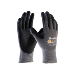 Work Gloves<G-Tek MaxiFlex Endurance Seamless Knit Nylon Glove, Nitrile Coated, Gray/Black, Medium, 12 Pairs (34-844/M)