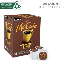 Keurig K-Cups<McCafe Breakfast Blend Coffee Keurig® K-Cup® Pods, Light Roast, 24/Box (5000201384)