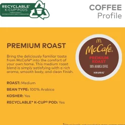 Keurig K-Cups<McCafe Premium Roast Coffee Keurig® K-Cup® Pods, Medium Roast, 96/Carton (080375CT)