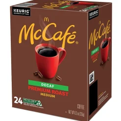 Keurig K-Cups<McCafe Premium Roast Decaf Coffee Keurig® K-Cup® Pods, Medium Roast, 24/Box (5000201380)