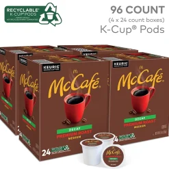 Keurig K-Cups<McCafe Premium Roast Decaf Coffee Keurig® K-Cup® Pods, Medium Roast, 96/Carton (080443CT)