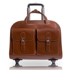 McKlein Davis L Series Laptop Briefcase, Brown Genuine Leather (96184A)