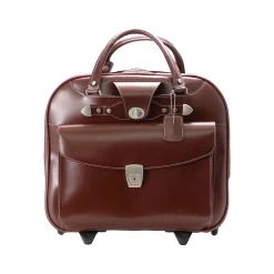 McKlein DENALI 15" Leather Rolling Laptop Bag, Red (99706) Sale