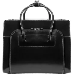 McKlein Lake Forest Ladies' Laptop Briefcase, Top Grain Cowhide Leather, Black (94335)