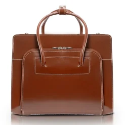 McKlein LAKE FOREST W Series Laptop Briefcase, Brown Genuine Leather (94334)