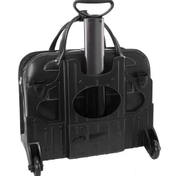 McKlein Lakewood, Checkpoint-Friendly Detachable Wheeled Laptop Briefcase, Top Grain Cowhide Leather, Black (96615)