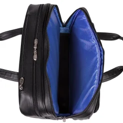 McKlein Limited Edition Laptop Rolling Briefcase, Black Leather (80505C)