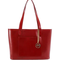 McKlein M Series, ALYSON, Genuine Cowhide Leather, Ladies' Tote with Tablet Pocket, Red (97536)