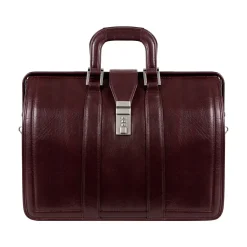 McKlein MORGAN Leather Litigator Laptop Briefcase, Burgundy (83346)