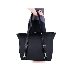 McKlein N Series DYLAN Nylon Convertible Backpack Tote, Medium, Black (18485)