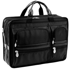 McKlein P Series Laptop Briefcase, Black Nylon (58435)