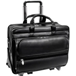 McKlein P Series Laptop Briefcase, Black Leather (86445)