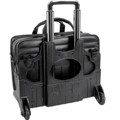 McKlein P Series Laptop Briefcase, Black Leather (86445)