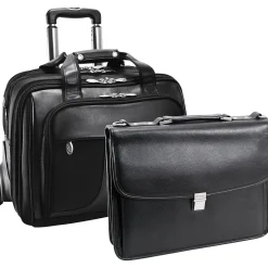 McKlein R Series, CHICAGO, Nylon, Patented Detachable Wheeled Laptop Overnight w/Removable Briefcase, Black (73585)